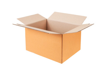 brown carton box, isolated on white backgroun