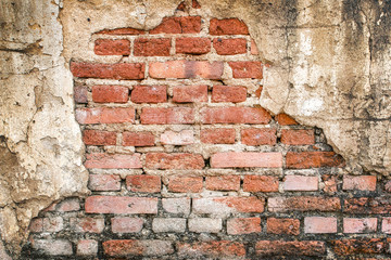 Old weathered brick wall fragment texture background