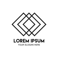 Abstract geometric vector logo. Thin line. Best for identity and logotypes. Simple shape.