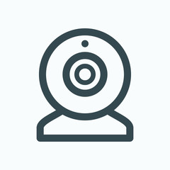 Webcam outline icon, web camera for video chat vector icon