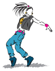 hip-hop dancer illustration C