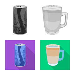 Vector design of drink and bar symbol. Collection of drink and party stock vector illustration.