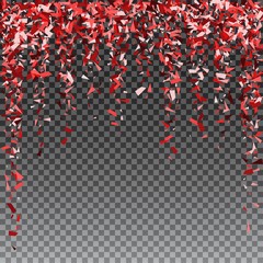 Fototapeta na wymiar Red and pink glitter splatter background. Template for holiday designs, invitation, party, birthday, wedding, Valentines Day