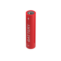 single red battery isolated