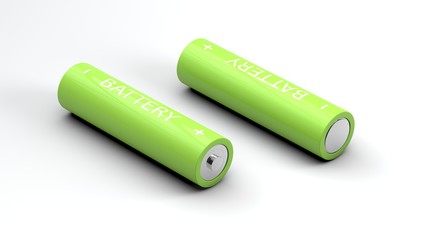 two green batteries