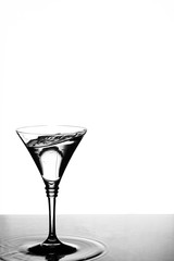 Martini glass black and white