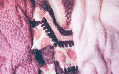 Beautiful woolen sweaters in pink tones