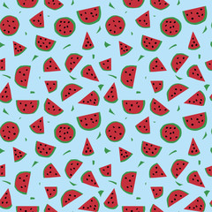 Watermelon background. Seamless pattern.Vector. スイカのパターン