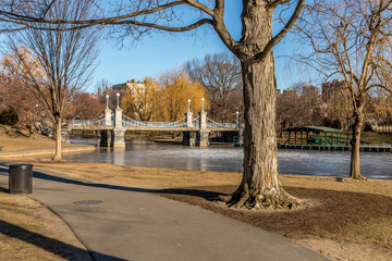 Suspension Bridge at Boston Common Lagoon, Boston, Massachusetts