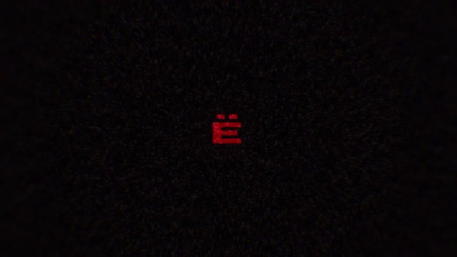 Intentional digital artifact injection fx animation, decoding a noisy scambled 8-bit text: best score.