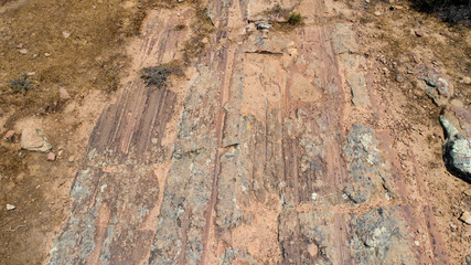 Aerial image of the glacial scrapings found outside the town of Nieuwoudtville in the Northern Cape of South Africa