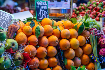 Fresh oranges at a market