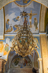 Interior of Greek Orthodox Church of the Annunciation in Nazareth city in Israel