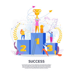 Winner on first step of podium raises cup