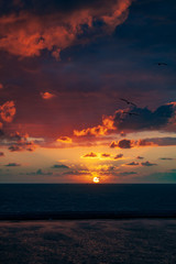 sunset from cruise ship