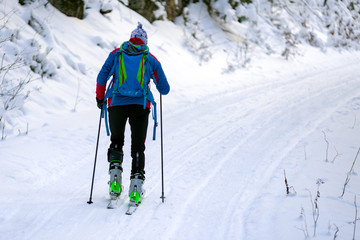 Ski mountaineering at winter country © Jaroslav Moravcik