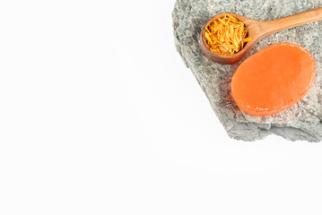 Dried calendula flowers with handmade soap - Calendula officinalis