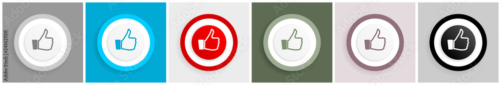 Leinwandbilder like icon set, vector illustrations in 6 options for web design and mobile applications