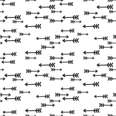 Seamless pattern with hand drawn arrows