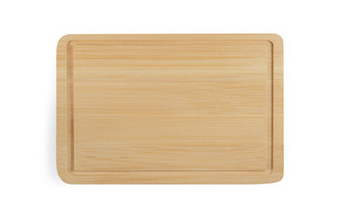wood plate on white background.