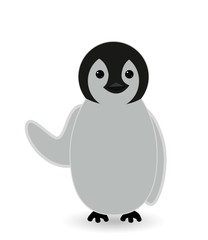 penguin standing in white background-funny