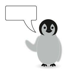 a message , chit chat or speech bubble with cute penguin