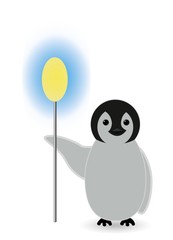 magic penguin with magic weapon