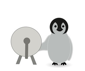 penguin with satellite dish antenna