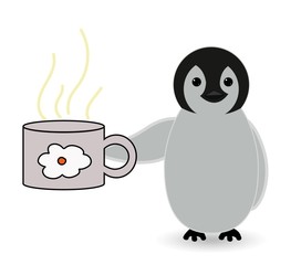 a coffee with penguin