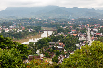 Fototapeta na wymiar View of Luang Prabang from Mount Phousi Temple Lookout, Laos
