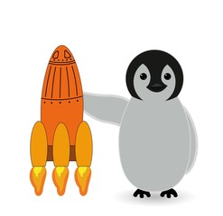 penguin and rocket - funny