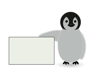 penguin with message board , type some text or fill the message with in message area