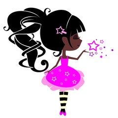 Pretty ballerina vector cartoon illustration 