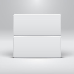 White template for websites or products, realistic vector illustration