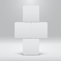 White template for websites or products, realistic vector illustration