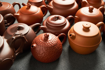 chinese traditional dark-red pottery