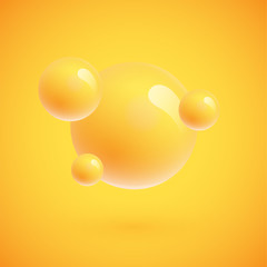 Colorful spheres floating, realistic vector illustration