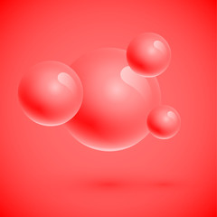 Colorful spheres floating, realistic vector illustration