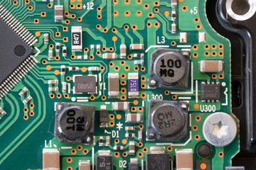 Electronic circuit board close up