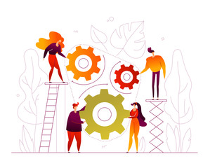 Teamwork - modern flat design style colorful illustration