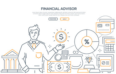 Financial advisor - modern line design style web banner