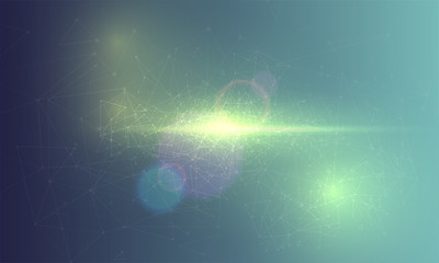 Abstract polygonal colorful background with connected dots and lines, connection structure, futuristic hud background, high quality image with blurred parts