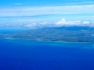 Aerial of West Oahu, Clouds, and Ocean