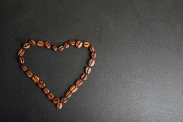 Coffee beans heart