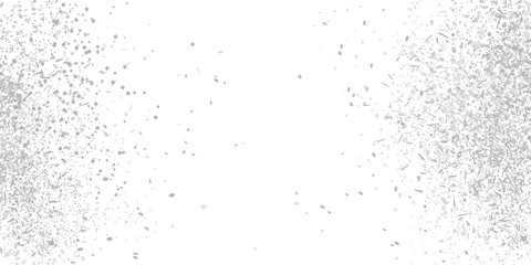 Confetti on white background. Luxury texture. Festive backdrop with glitters. Pattern for work. Print for polygraphy, posters, banners and textiles. Doodle for design. Black and white illustration