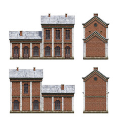 3d-renders of old-style brick industrial building