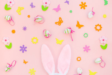 Creative Easter flat lay composition