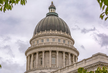 Utah State Capital Building seen on a cloudy day
