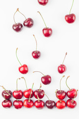 Obraz na płótnie Canvas Fresh ripe cherry pattern isolated