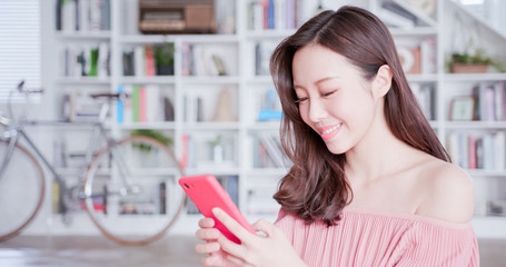 asian woman use smart phone